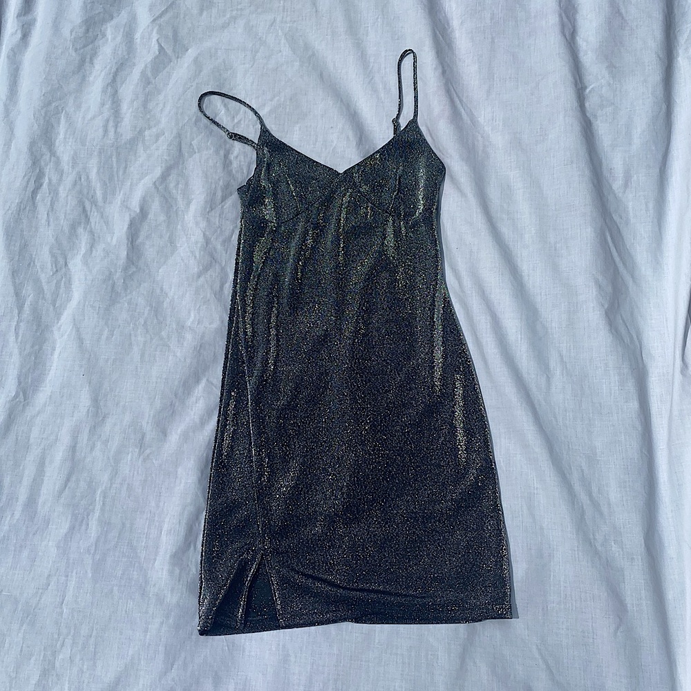Sexy Silver sparkly mini dress. Size small.